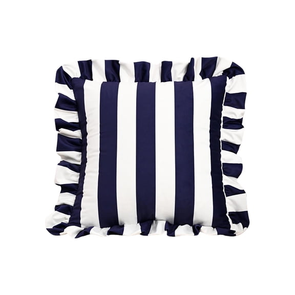 Ruffle Square Throw Pillow, 18"x18" Striped Ruffle Pillow, Striped Throw Pillow - Velvet Ruffled Throw Pillow Home Textile Style Sofa Decorative Pillow with Insert for Bedroom Living Room