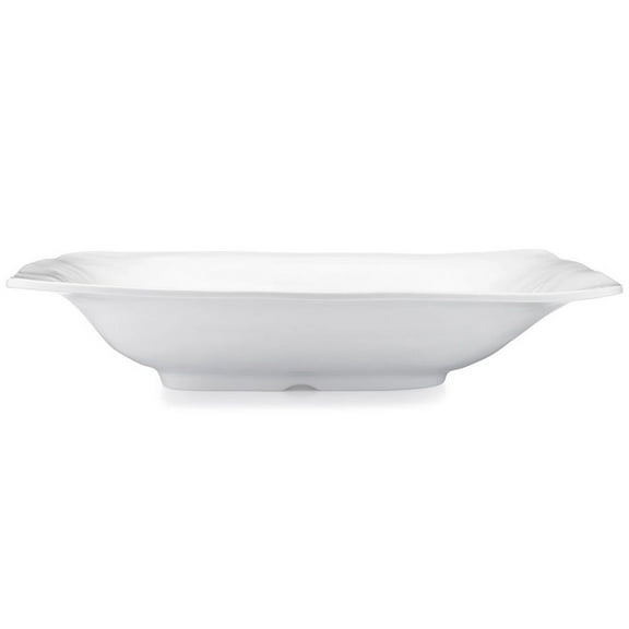 Ruffle White Melamine Rectangle Shallow Serving Bowl
