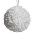thumbnail image 1 of RufflePuff Hanging Ruffled Ball Pillow by North End Decor, White, 1 of 3