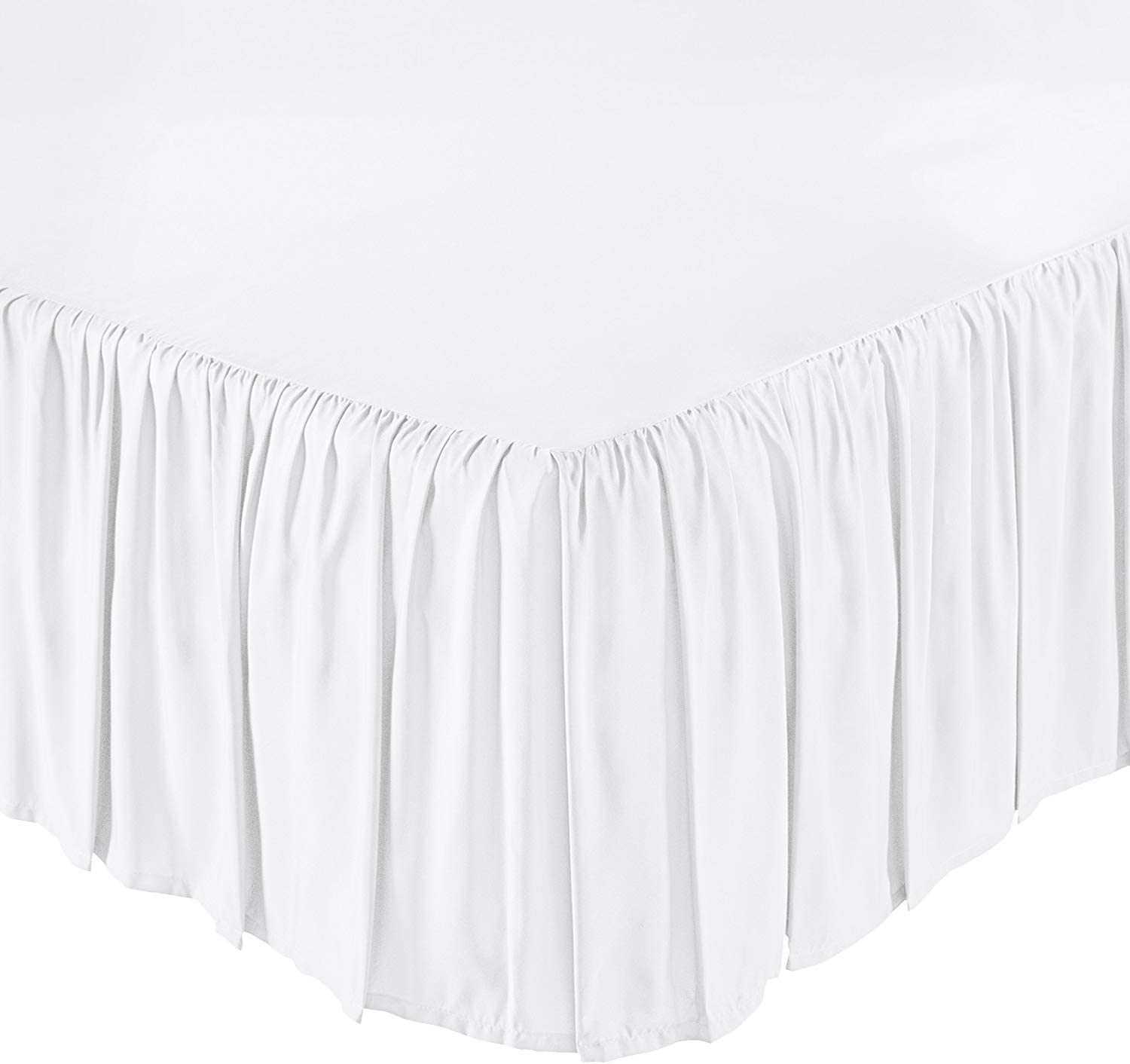 Ruffled Bed Skirt 18 Inch Drop Twin Size Dust Ruffle, 100 Microfiber