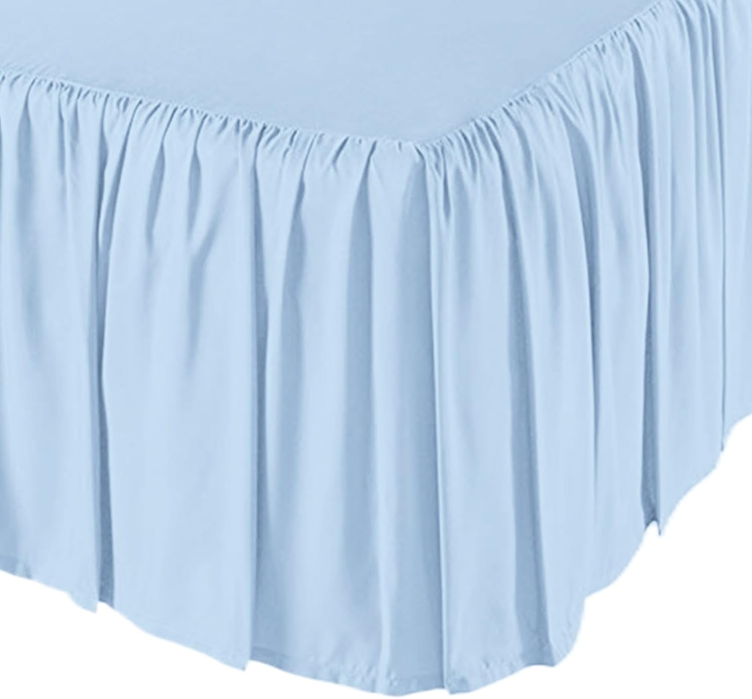 Ruffled Bed Skirt, Lightweight Dust Ruffle Bed Skirts with Platform, Multiple Sizes Soft Bed Skirt for Bedroom,Hotel (Blue, Full（54x75 in） 14")