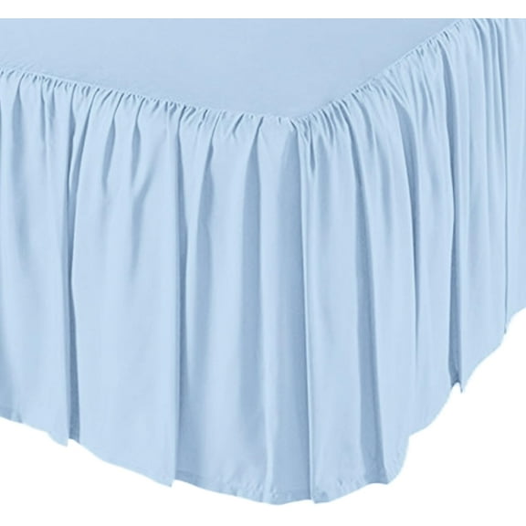 Ruffled Bed Skirt, Lightweight Dust Ruffle Bed Skirts with Platform, Multiple Sizes Soft Bed Skirt for Bedroom,Hotel (Blue, Full（54x75 in） 14")