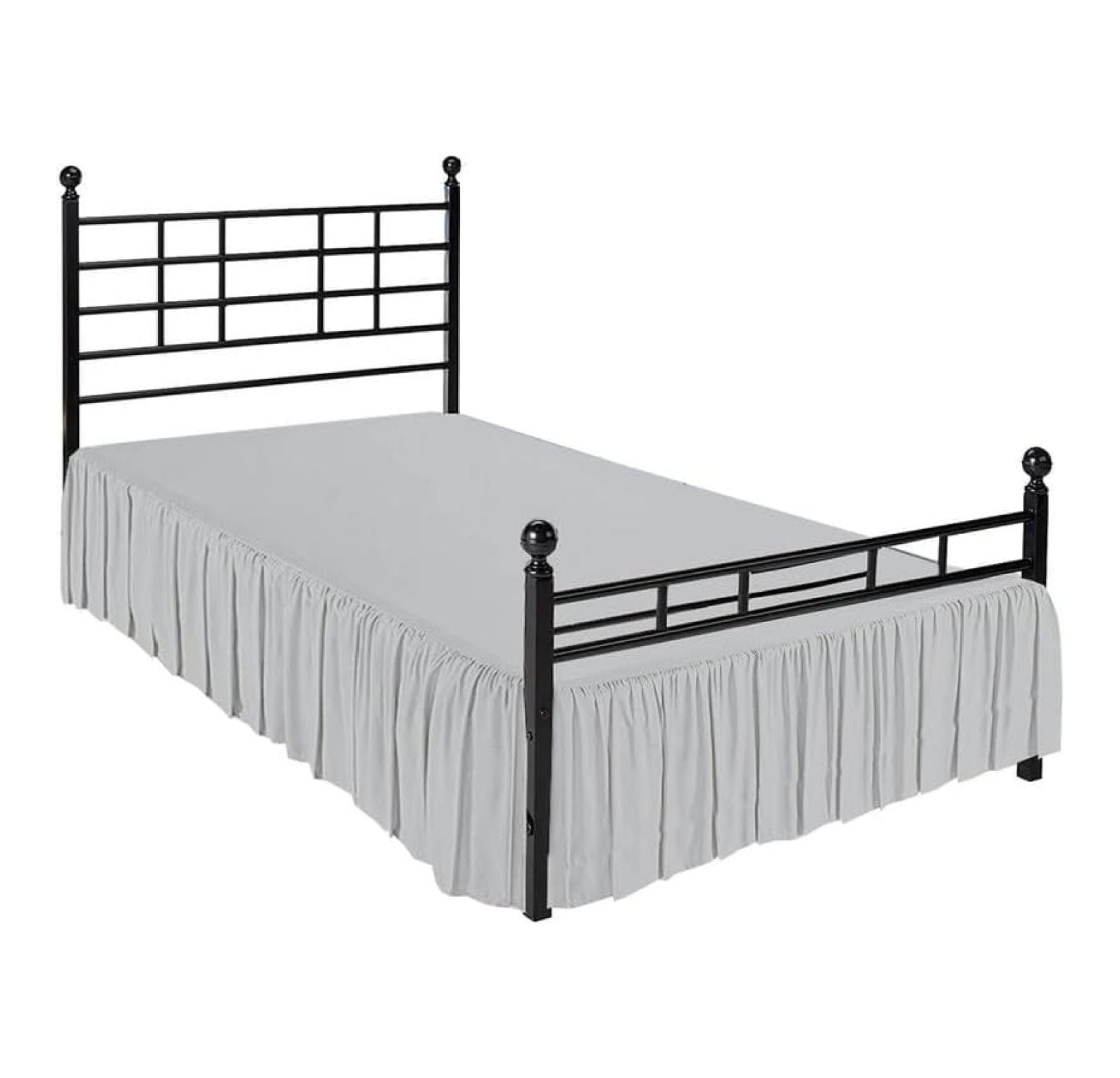 Ruffled Bed Skirt with Split Corners, Dust Ruffle 12 inch Drop, 100