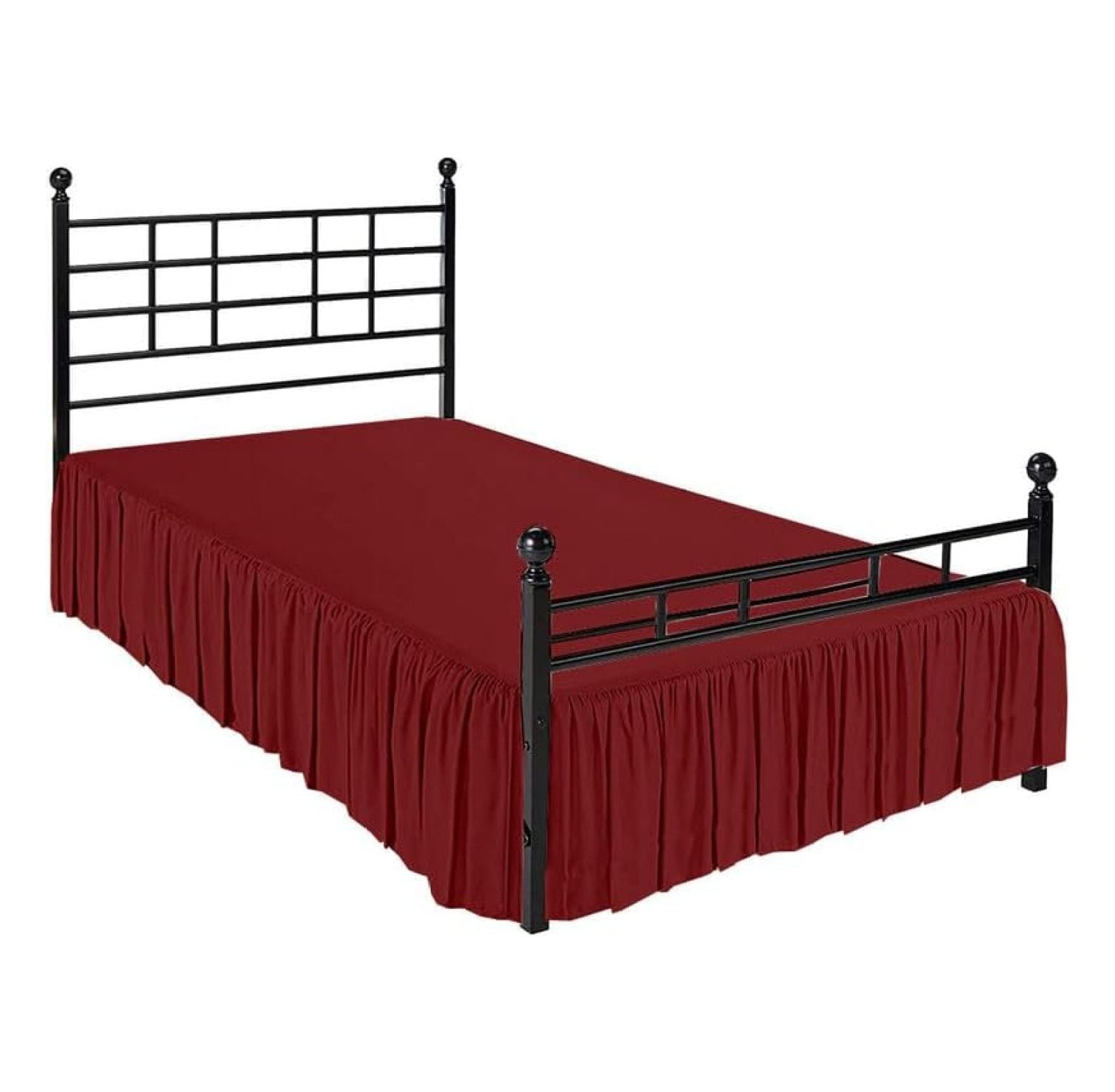 Ruffled Bed Skirt with Split Corners,King Dust Ruffle 16 inch Drop, 100