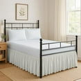 thumbnail image 1 of Ruffled Bed Skirt Split Corners with Platform, Tailored Fit Hotel Quality Wrinkle Free Ultra-Soft Microfiber Dust Ruffle, Upto 16 Inch Drop, Queen, Ivory, 1 of 7