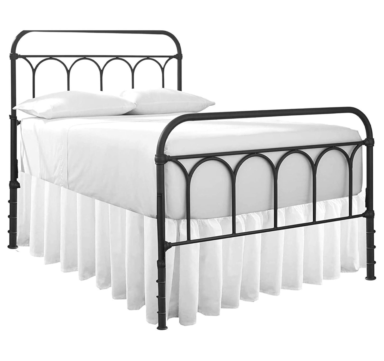 Ruffled Bed Skirt with Split CornersDust Ruffle 12" Drop 100