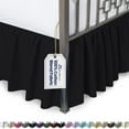 thumbnail image 1 of Ruffled Bed Skirt with Split Corners - Full, Black, 21 Inch Drop Cotton Blend Bedskirt (Available in 14 Colors) - Blissford Dust Ruffle, 1 of 7