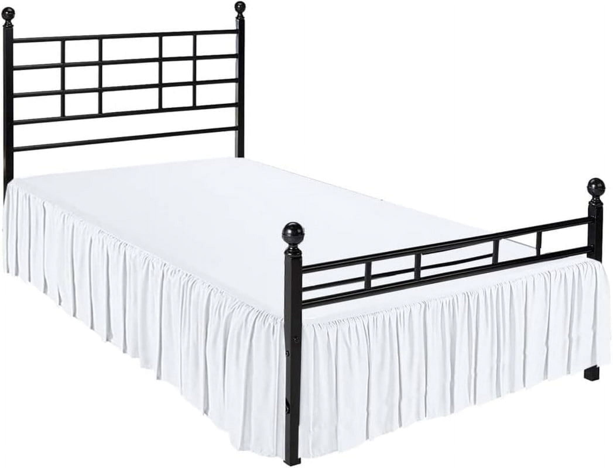 Ruffled Bed Skirt with Split Corners Microfiber Bedskirt Dust