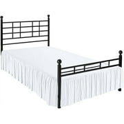 Ruffled Bed Skirt with Split Corners - Microfiber Bedskirt - Dust Ruffle - White, Queen - 24 Inch Drop