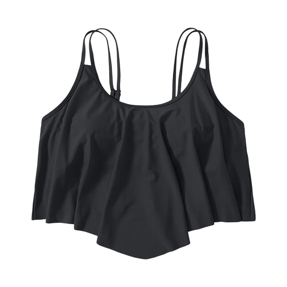 Ruffled Bikini Top without Shorts Full Coverage Double Layer Swim Bras Flounce Swimsuit for Women Bathing Suit Top