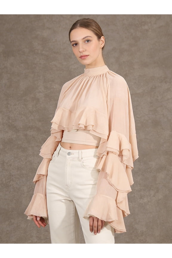 Ruffled Blouse with Flowy Sleeves