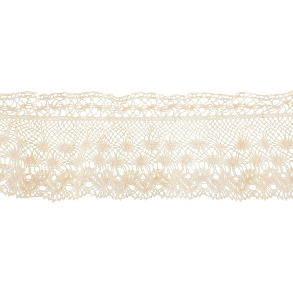 Ruffled Cluny Lace 3 - 1/2" X 10yd - Natural