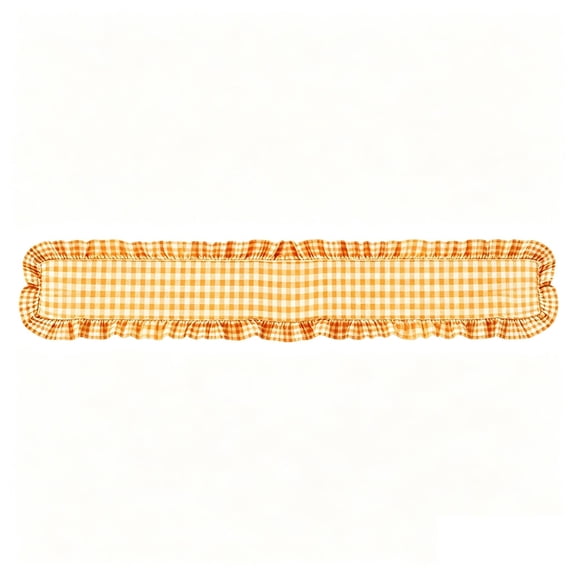 Ruffled Edge Table Runner Long Strip Cloth Mat For Coffee Dining Room TV Cabinet Decor Yellow