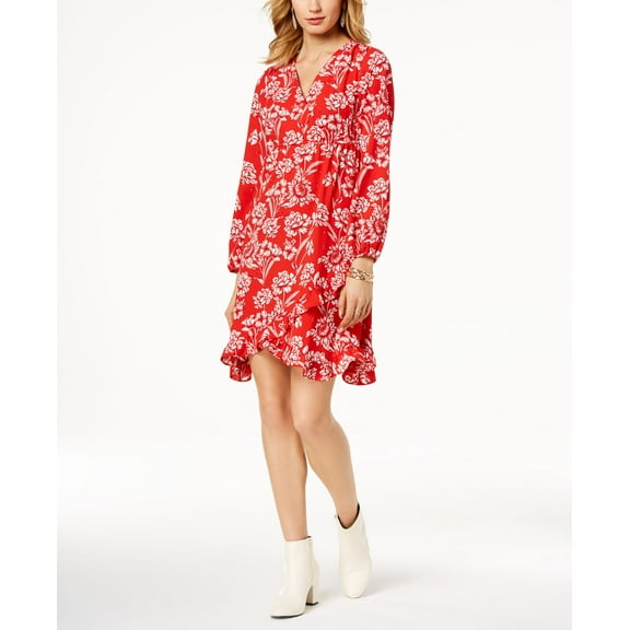 Ruffled Empire Waist Dress Exquisite Bouquet 2XL