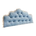 thumbnail image 1 of Ruffled Headboard Backrest Pillow, Reading Support Bolster，Wave Shape Bed Wedge Cushion For Bedroom, Dorm, Sofa,Blue - 120 Cm, 1 of 9