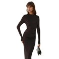 thumbnail image 1 of Ruffled Maxi Dress with Crew Neck, 1 of 5