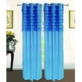 thumbnail image 1 of Ruffled Pleated Window Curtain Grommet Solid Panel, 1 of 1