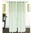 thumbnail image 1 of Ruffled Pleated Window Curtain Grommet Solid Panel, 1 of 1