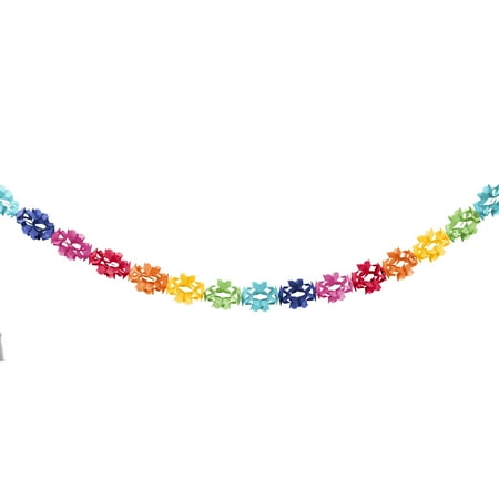 Ruffled Rainbow Tissue Garland Party Banner, 10' by Way to Celebrate