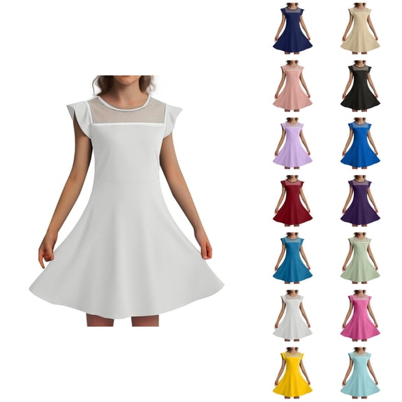 Ruffled Sleeve Party Dress for Girls – A-Line Tulle Gown with Pockets, Casual Celebration Wear Ages 4-11, Fun Twist on Pink Dress for Girls Silhouette