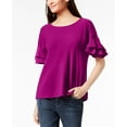 thumbnail image 1 of Ruffled Sleeve Top Magenta Flame S, 1 of 1