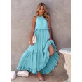 thumbnail image 1 of Ruffled Sleeveless Tiered Maxi Dress with Pockets, 1 of 11