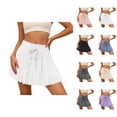 thumbnail image 1 of Ruffled Tennis Skorts for Women High Waisted Pleated Mesh Layered Tulle Flowy A Line Mini Skirts with Pockets, 1 of 7
