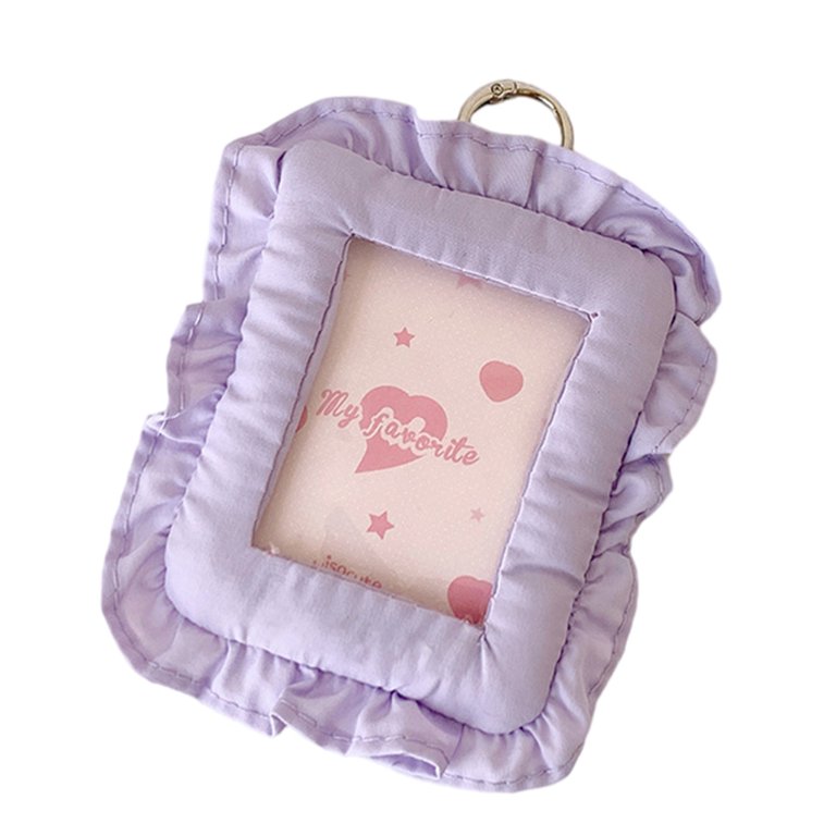 Ruffled Trimmed Card Sleeve 3Inch Photocard Protector PVC Fabric Card  Covers Photo Card Sleeves Keychain Bag Charm - Walmart.com
