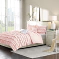 thumbnail image 1 of Ruffled comforter set,2 shams (1 in Twin/Twin XL) with Polyester and Microfiber,1 Square and 1 Oblong Secorative Pillows,Microfiber Cover and Polyester Filling,Easy Care and Machine washable,PINK, 1 of 9