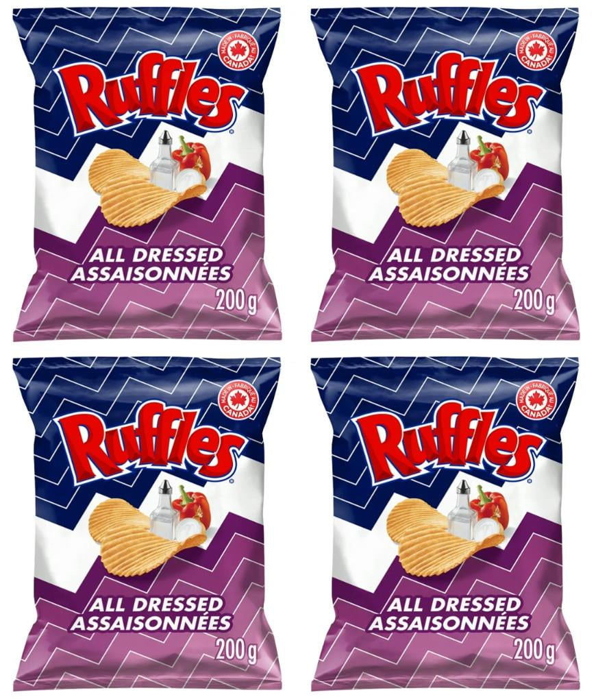 Ruffles All Dressed Flavored Potato Chips, 200g (4 Pack) - Walmart.com