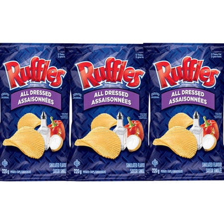 Ruffles All Dressed Potato Chips 220g/7.8oz. (3-Pack)