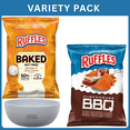 thumbnail image 1 of Ruffles Baked Cheddar & Sour Cream and Smokehouse BBQ Potato Chips Variety Pack Crunchy Snack Chips- 14.25 Oz Total Weight, Variety Pack with Bowl by OMA., 1 of 5