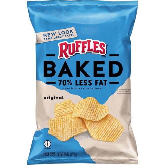 Ruffles Baked Original Potato Crisps, 6.25 oz Bag