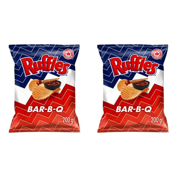 Ruffles Bar-B-Q Flavored Potato Chips, 200g (2 Pack)