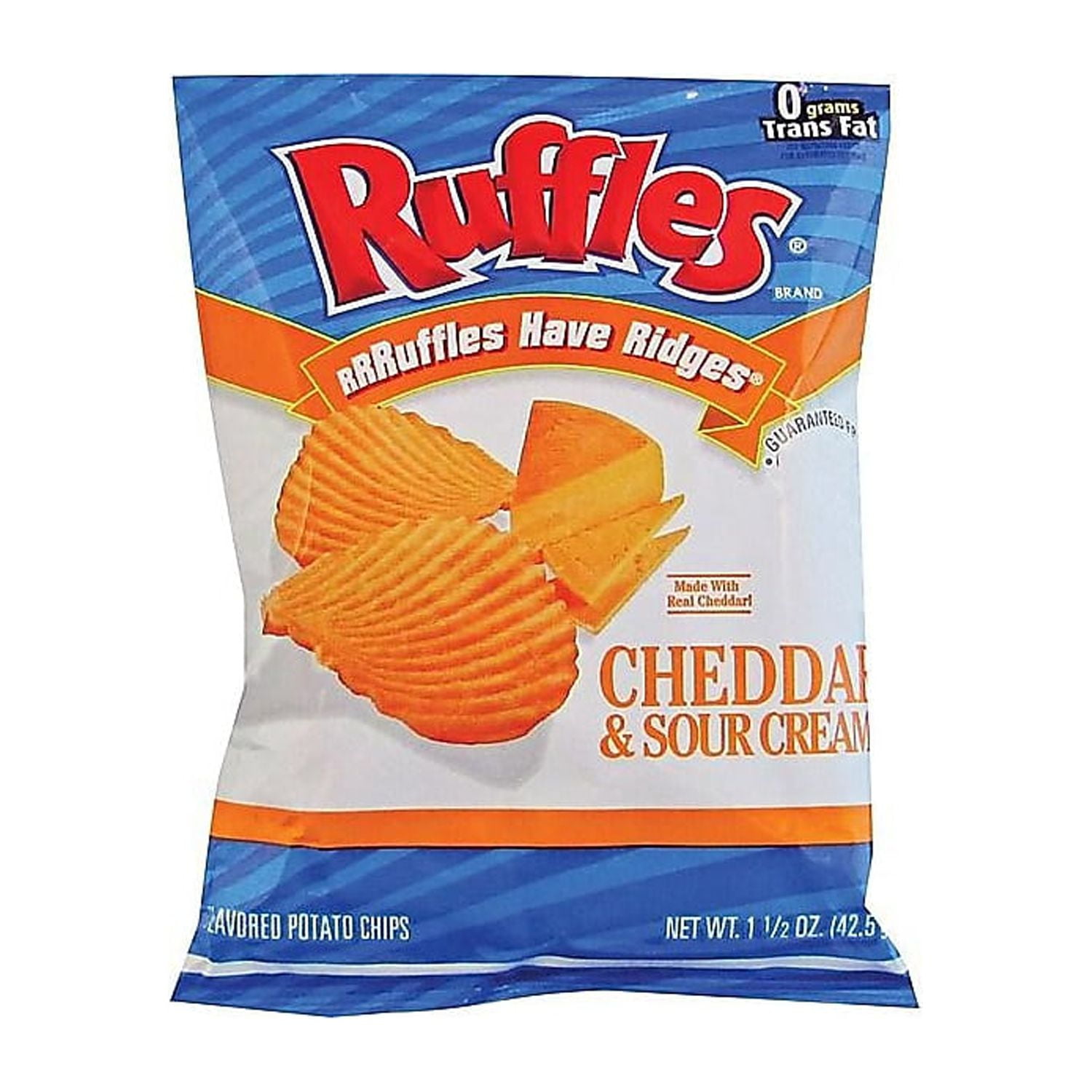 Ruffles Cheddar & Sour Cream Flavored Potato Chips, 1.5 Ounce