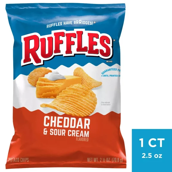 Ruffles Cheddar & Sour Cream Potato Chips - 2.5oz(Packaging May Vary)