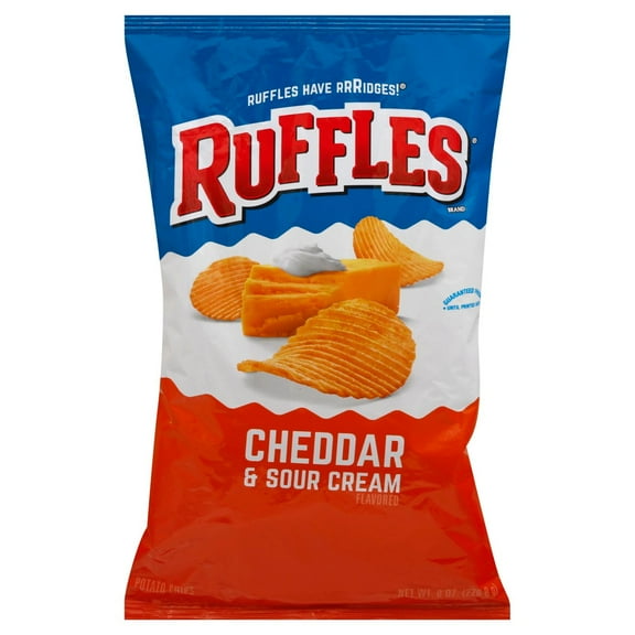 Pack Of 2 Ruffles Cheddar & Sour Cream Potato Chips, 8 oz (Package May Vary)