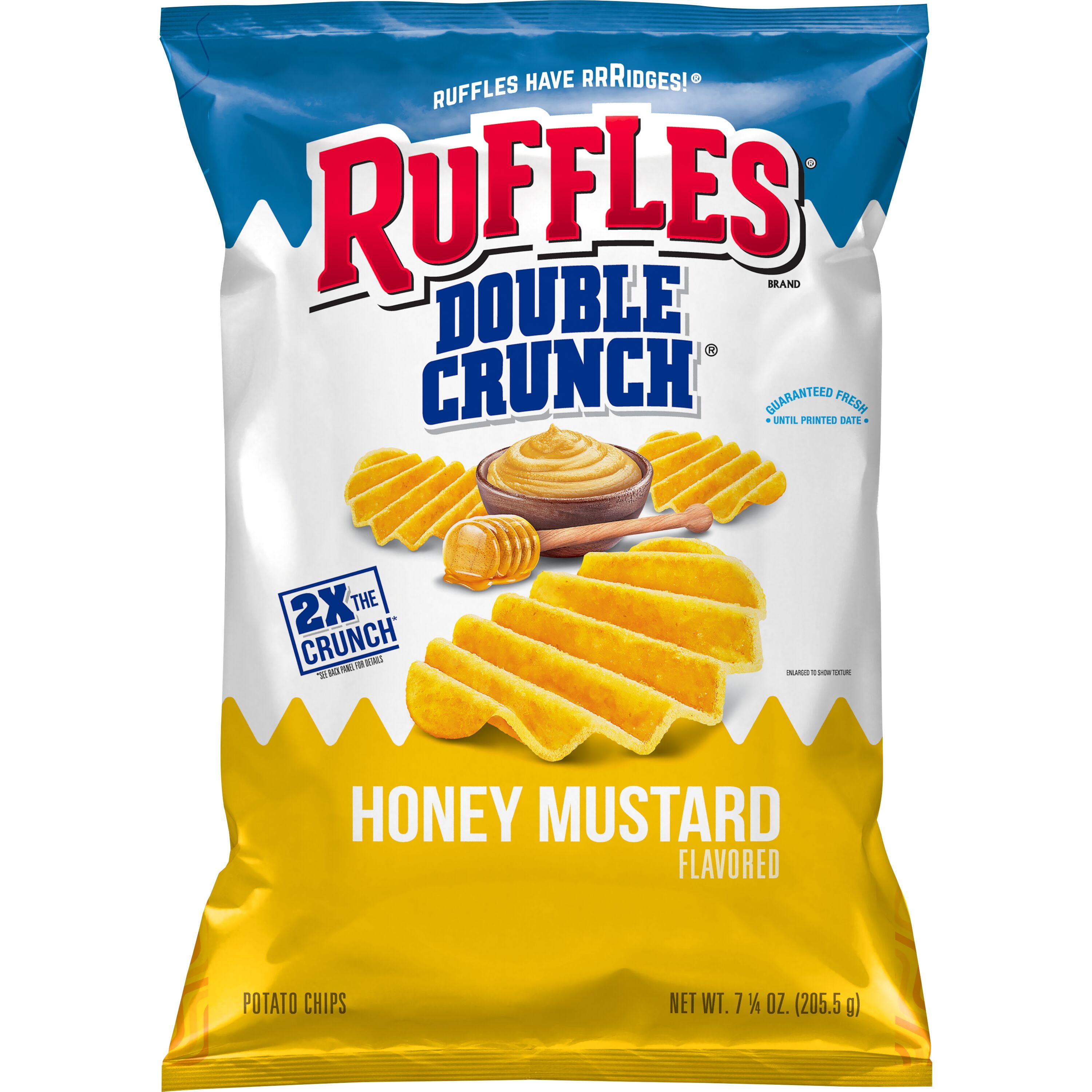 Ruffles Double Crunch, Honey Mustard Flavored Potato Chips, 7.25 oz Bag