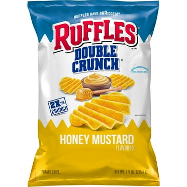 Ruffles Double Crunch, Honey Mustard Flavored Potato Chips, 7.25 oz Bag