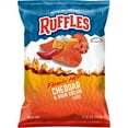 thumbnail image 1 of Ruffles Flamin' Hot Cheddar and Sour Cream Flavored Potato Snack Chips, 8 Ounce Bag, 1 of 6