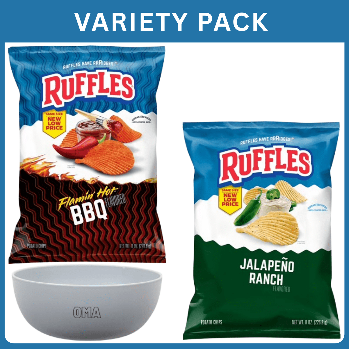 Ruffles Jalapeño Ranch Flavored Potato Chips 8.0 oz + Ruffles Flamin ...