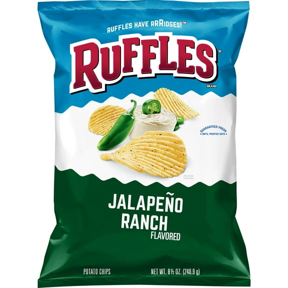 Ruffles Jalapeno Ranch Flavored Potato Chips, 8.5 Oz.