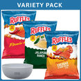 thumbnail image 1 of Ruffles Jalapeno Ranch Flavored Potato Chips +Ruffles Flamin' Hot Flavored Potato Chips+ Ruffles Flamin' Hot Cheddar & Sour Cream Flavored Potato Chips16oz, Variety Pack with Bowl by OMA., 1 of 6