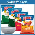 thumbnail image 1 of Ruffles Jalapeno Ranch Flavored Potato Chips+Ruffles Sour Cream & Onion Flavored Potato Chips+Ruffles Flamin’ Hot Flavored Potato Chips+Ruffles Flamin’ Hot Cheddar-32oz,Variety pack with bowl by OMA., 1 of 7