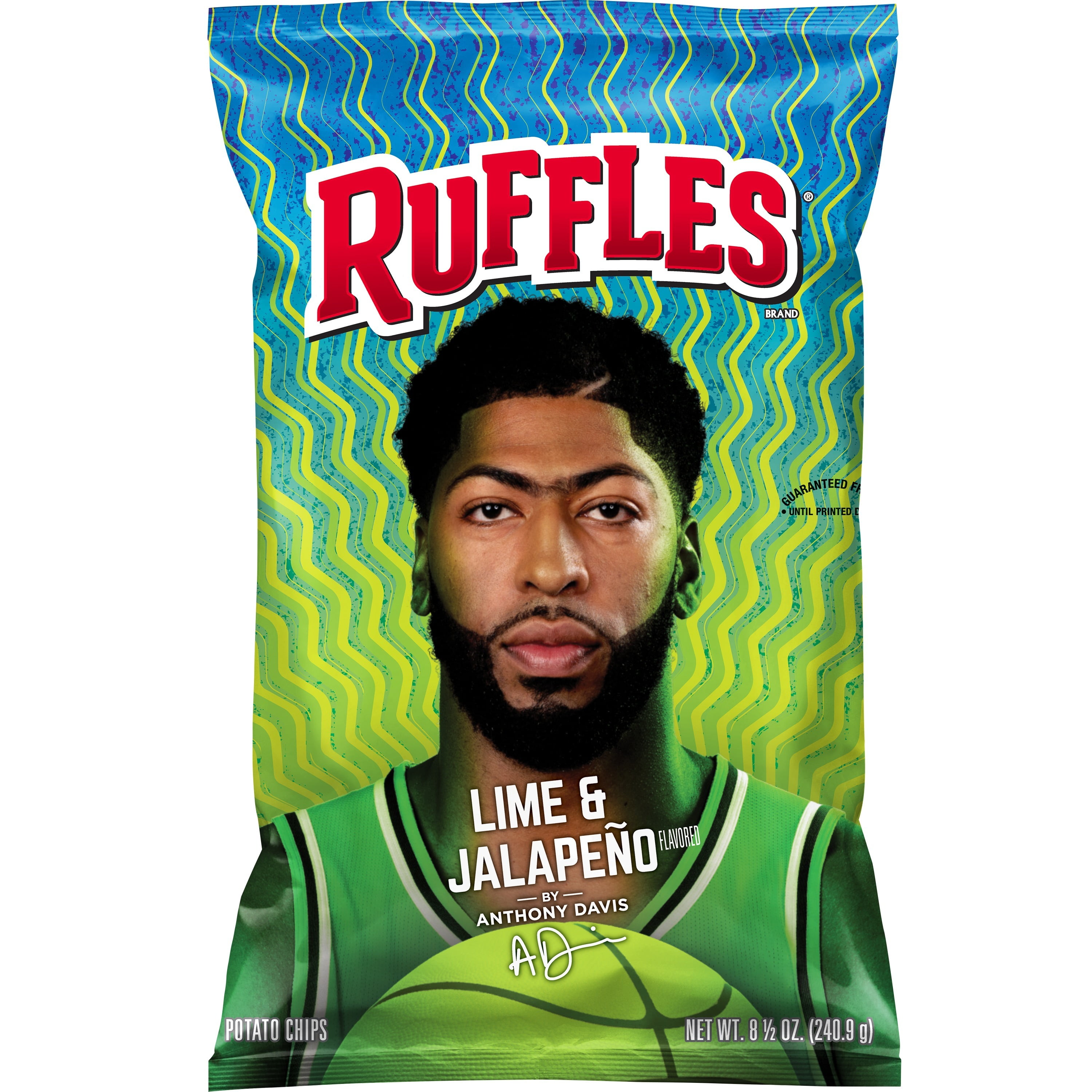 Ruffles Lime & Jalapeno Flavored Potato Chips, 8.5 oz Bag