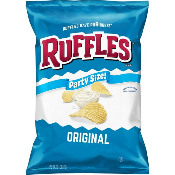 Ruffles Original Flavor Potato Snack Chips,Party Size, 13 Ounce Bag (Pack of 6)