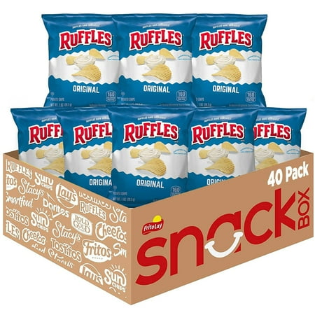 Ruffles Original Potato Chips, 1 oz Bags (Pack of 40)