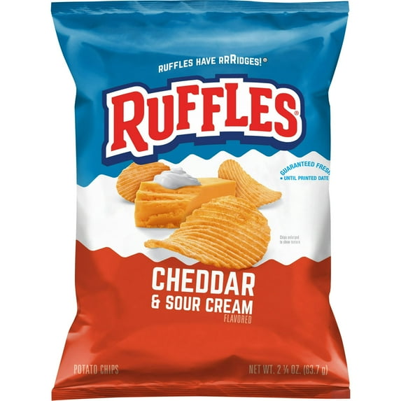 Ruffles Potato Chips Cheddar & Sour Cream, 2.25 oz Bag