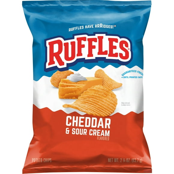 Ruffles Potato Chips Cheddar & Sour Cream, 2.25 oz Bag