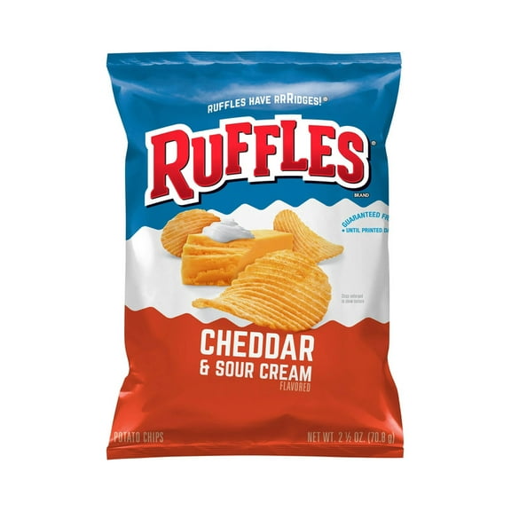 Ruffles Potato Chips Cheddar & Sour Cream Flavored Snack Chips,(1PACK),